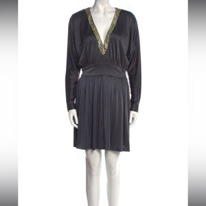 HALSTON Heritage Black Dress with Rhinestones size 10